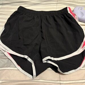 Athletic Black Shorts with Pink Accents